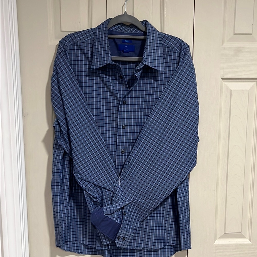 Egara Men's Blue Checkered Shirt